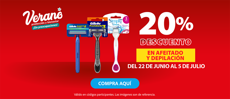 20% de descuento en afeitado y depilación