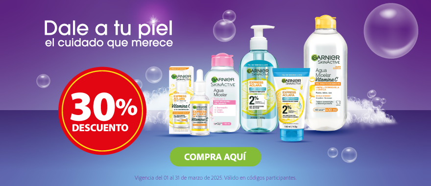 ¡30% de descuento en productos Garnier!